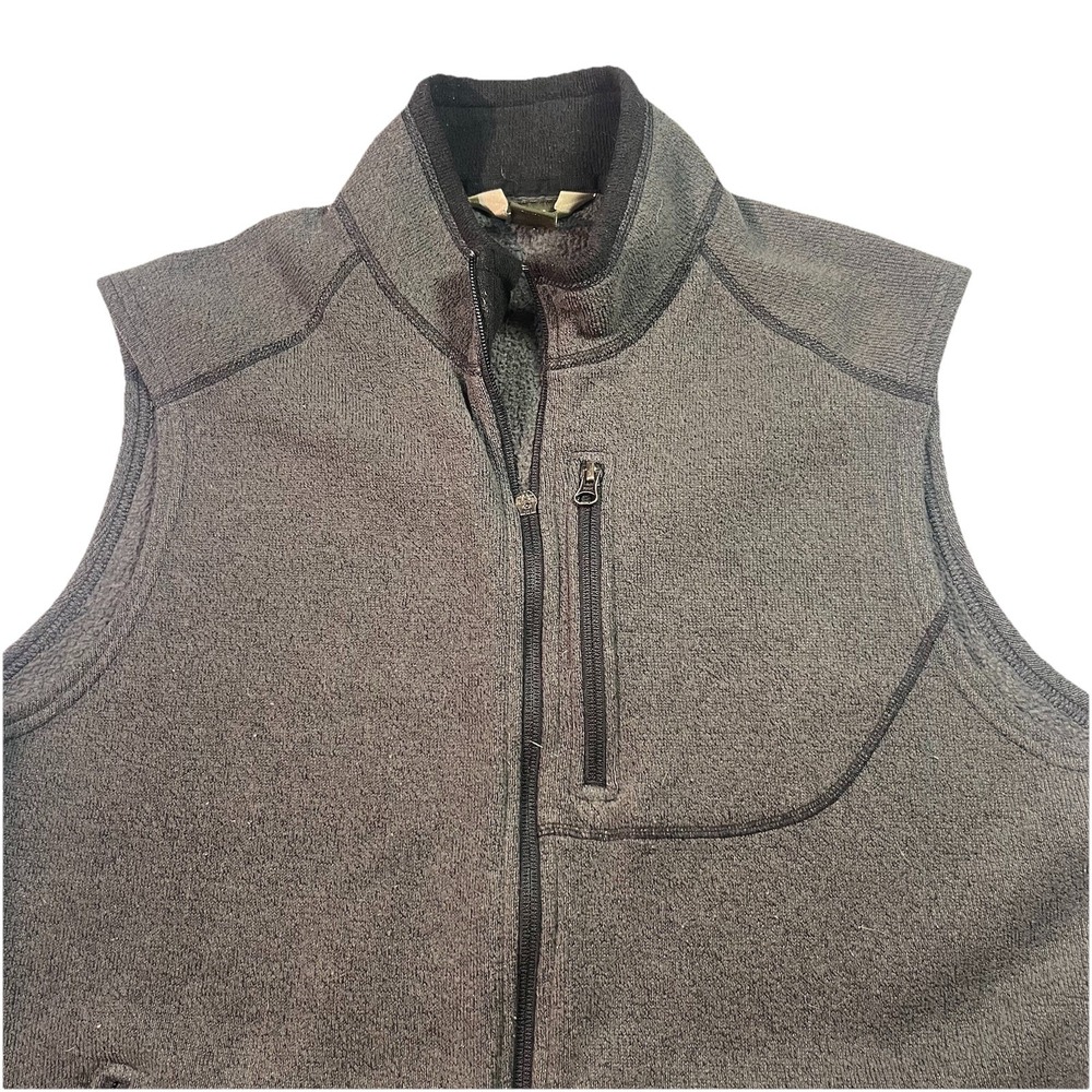 VTG Eddie‎ Bauer Men's Vest Size XL Fleece Lined Charcoal *read*